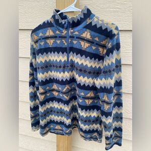 Western blue Aztec fleece pullover size large